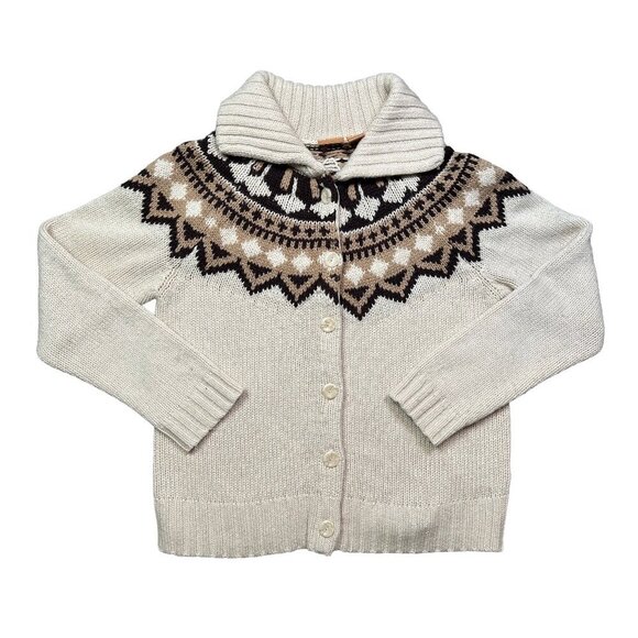 Northcrest Sweaters - NorthCrest Wool Blend Nordic Fair Isle Brown Cottagecore Wool Mix Sweater Large